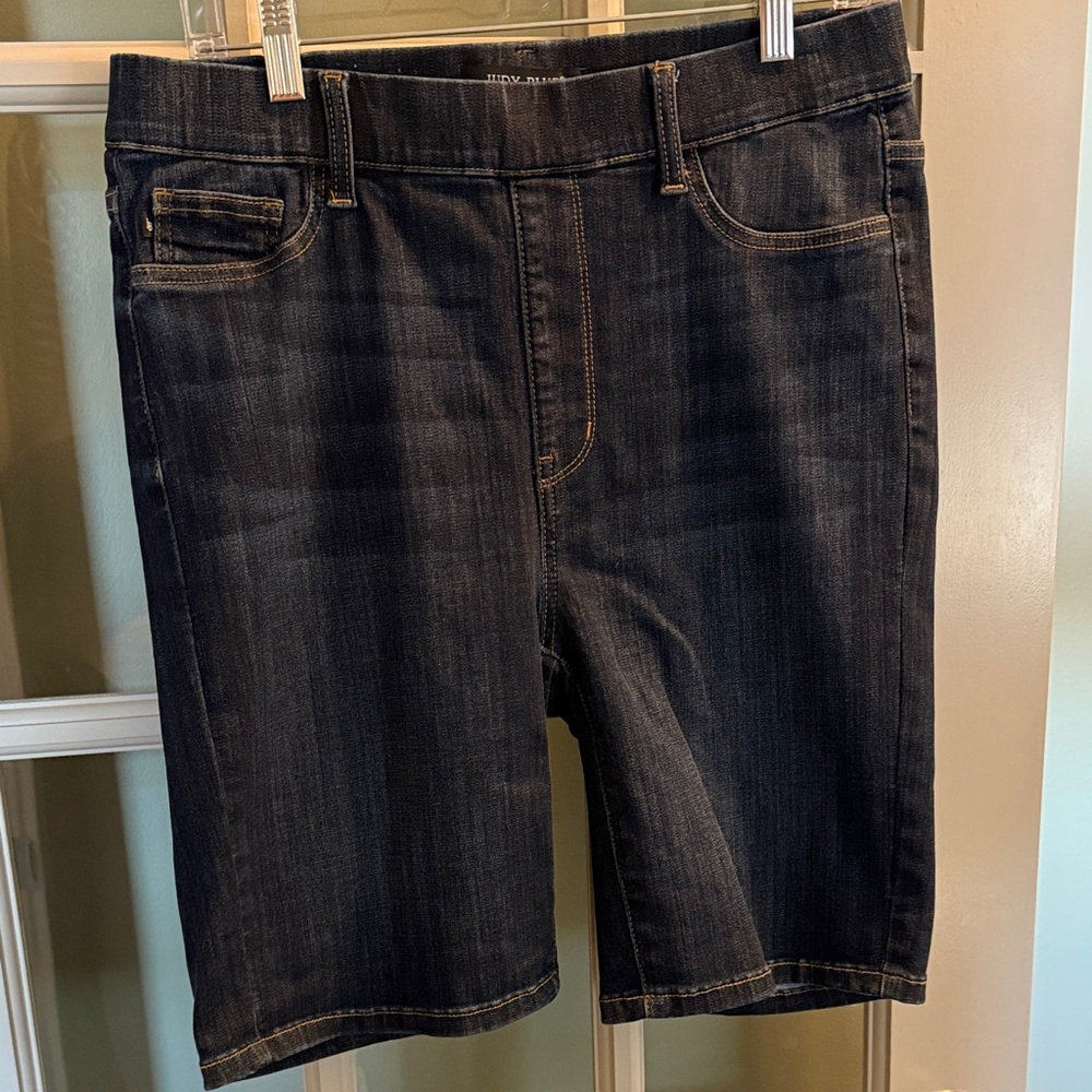 Judy Blue Dark Denim Women's Bermudas Pull On Size XL